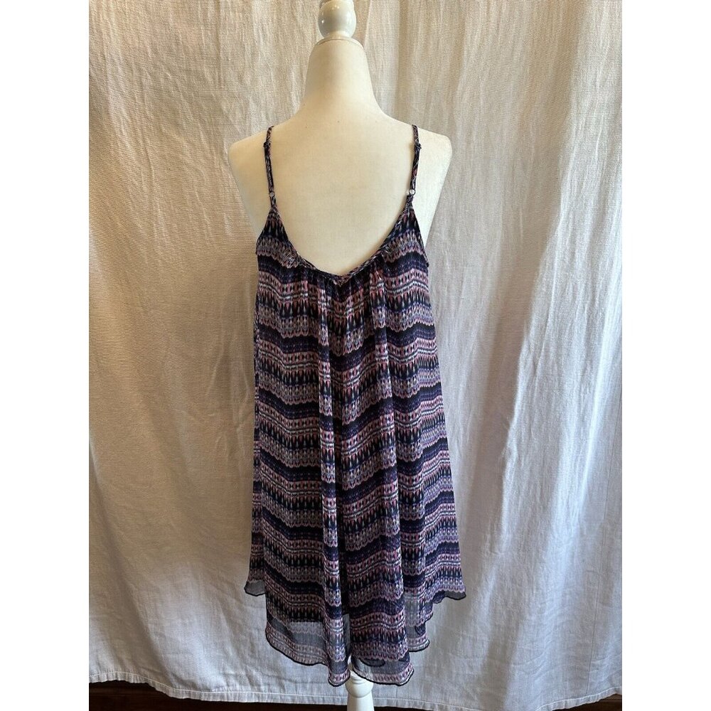 Express Women’s Purple Pink Pattern Slip Flowy Dress‎ Sz Small - Chic Casual - Picture 5 of 9